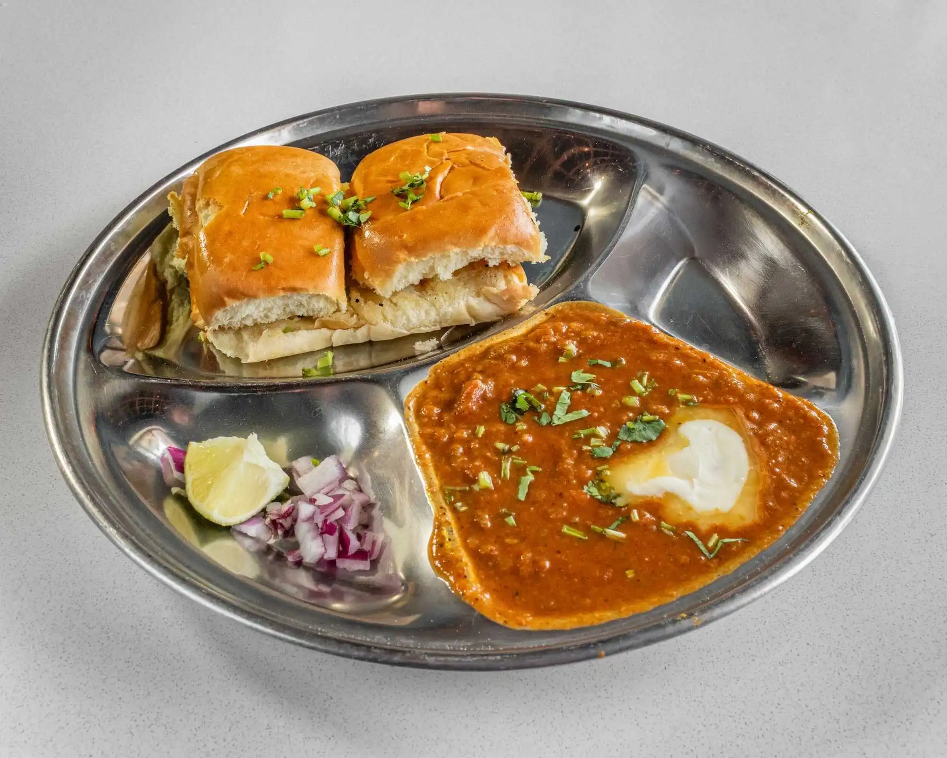 Pav Bhaji Indian street food at Food Mahal Regina